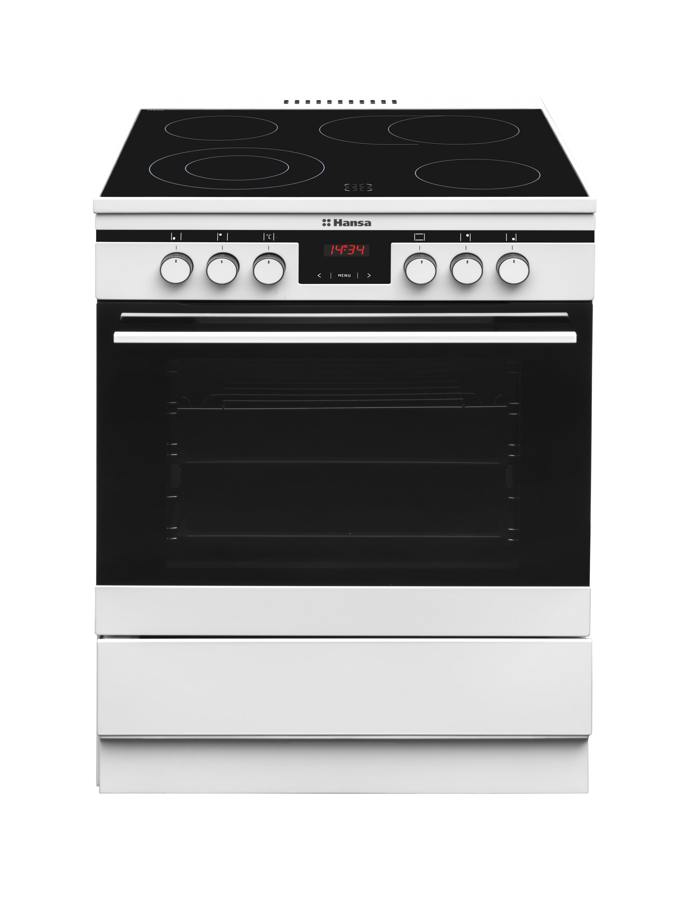 Freestanding cooker with ceramic hob