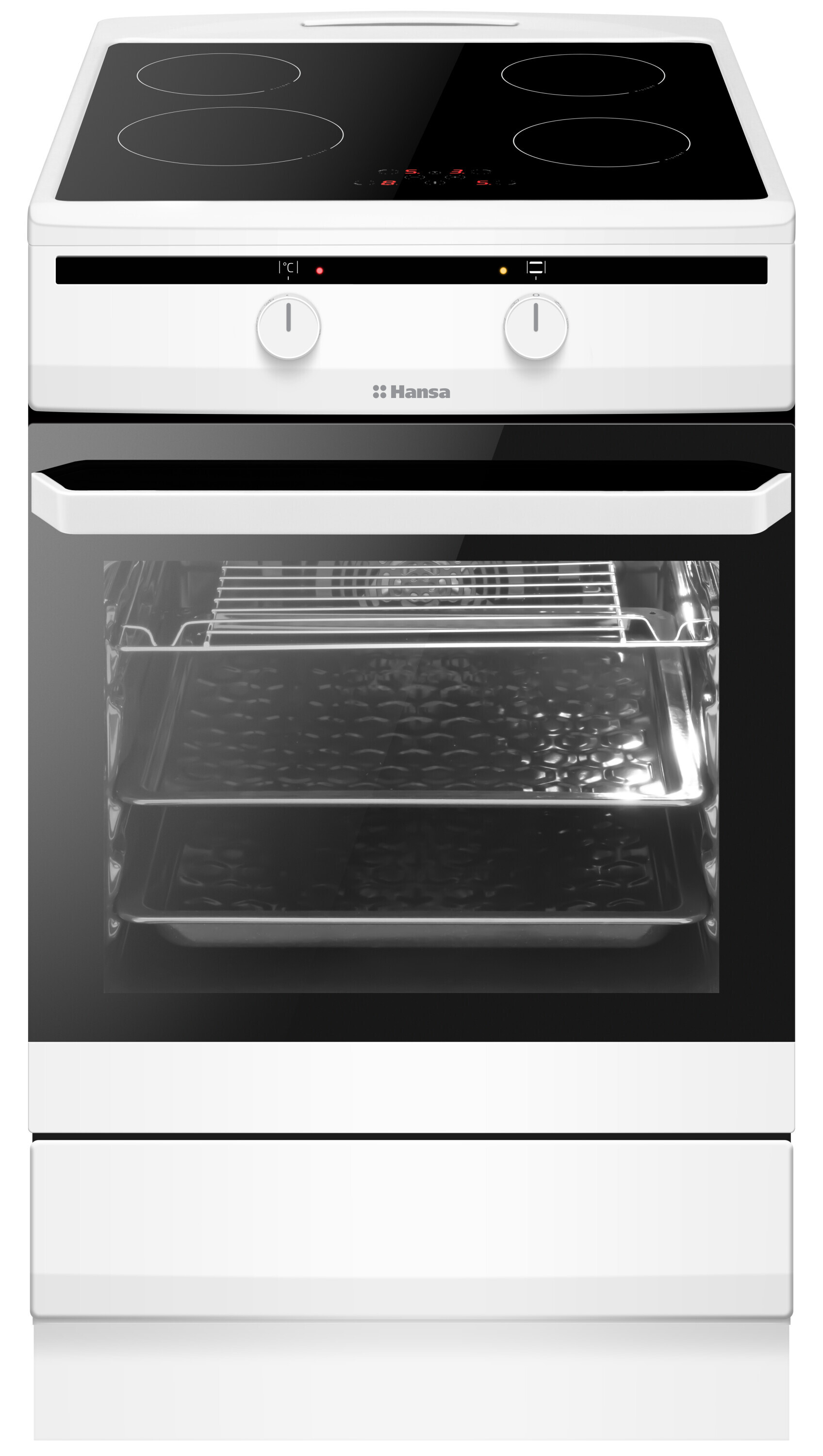 Freestanding cooker with induction hob